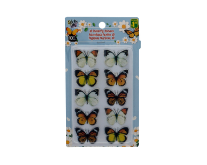 Mini 3D Butterfly Stickers - 10 pcs