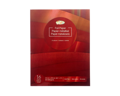 Sheets Foil Paper Craft Pad - 16 sheets,8-1/2"x11"