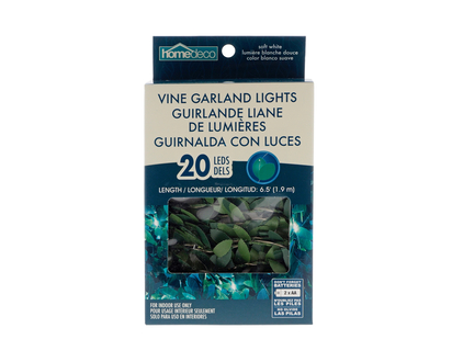 Led String Lights Wlarge Leaves - 6.5ft