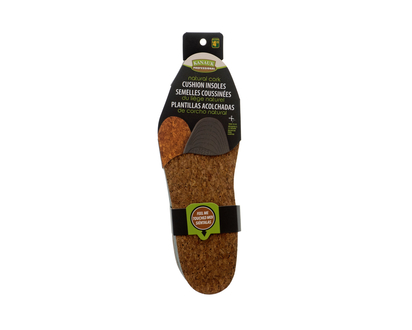 Natural Cork Cushion Insoles, 2PC - 2pcs