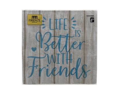 Firenze Life Is Better Napkins - 33cmx33cm/13"x13"