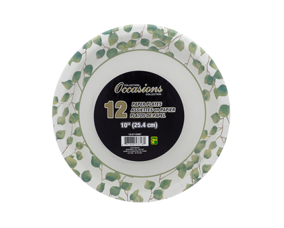 Leaf Patterned Paper Plates - 12 ct, 10" (25.4 CM)
