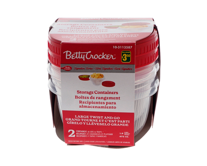 Betty Crocker récipients 2un - Pqt 2, 500ml/16.9oz