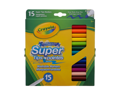CRAYOLA 15 marqueurs lavables Supertips - 15un