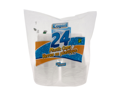 COGAN 24ct 9oz Plastic Cups - 24pk/9oz