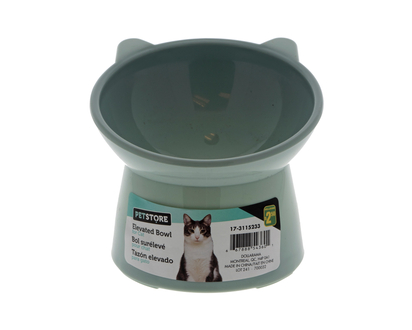 Elevated Round Plastic Cat Bowl - 225M / 7.6oz