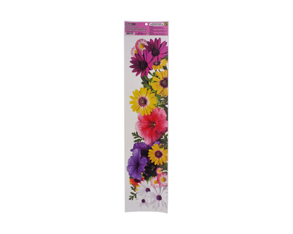 Floral Border Cling/Window Sticker - 14.8cmx64cm