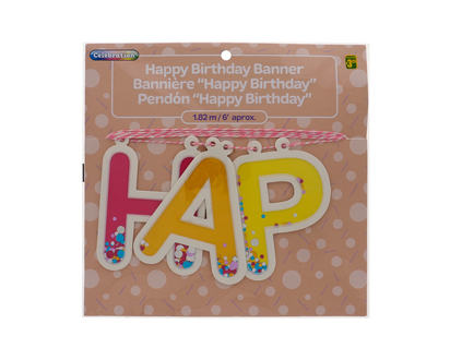 6ft Sequin Happy Birthday Banner - 6ft