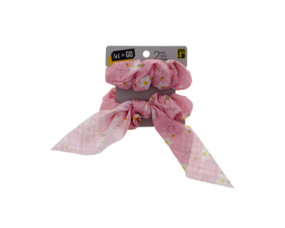 Scrunchie Set With Floral Design 2pk - 2 pk
