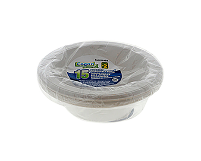 COGAN 15ct 12oz Plastic Bowls - 15pk/355ml