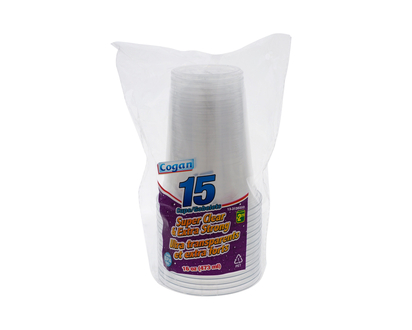 COGAN 15ct 16oz Clear Cups - 15pk/16oz