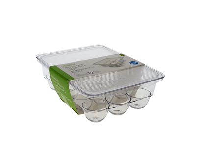 12 Egg Storage Container w/Lid - 17.5X23X7.8 CM