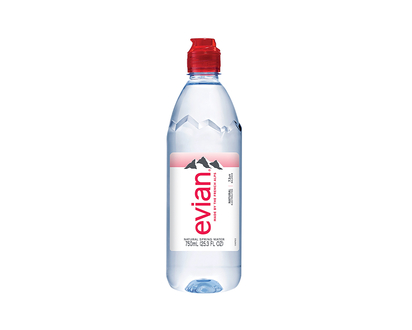 EVIAN Bouteille d'eau avec bouchon - 750ml