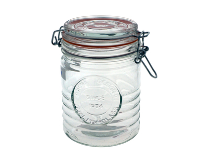 700ml Ribbed Glass Storage Jar - 700 ML (23.7 OZ)