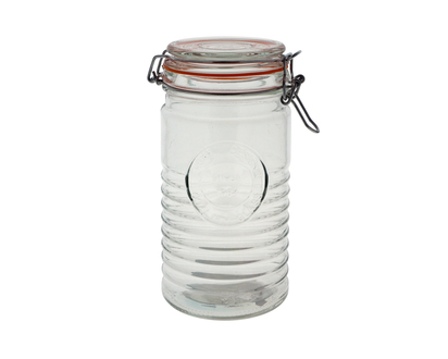 1L Ribbed Glass Storage Jar - 1 L (36.5 OZ)