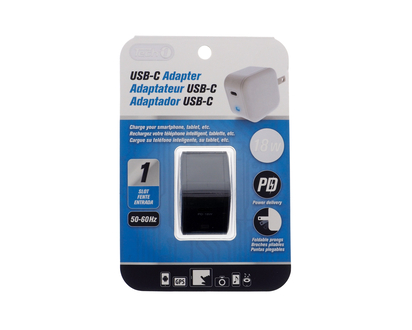1 Slot USB-C PD 18W Wall Charger - 40X40X28.5 MM