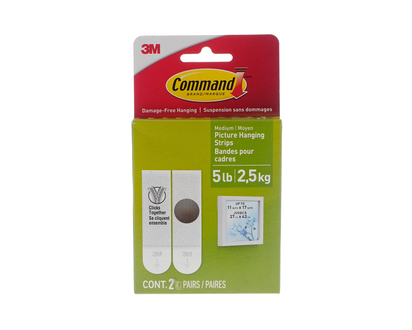 3M COMMAND 2pk Hanging Strips - Holds 5lb/2.5kg