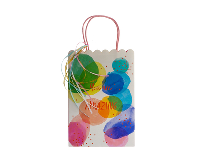 Petit sac-cadeau UV à bord festonné - 17cmx10cmx25cm