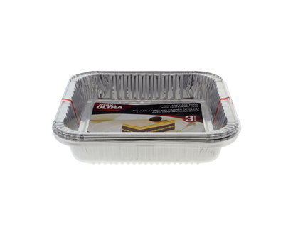3 Square Cake Pans With Lid - 3pk/8"