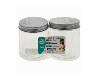 Round Craft Storage Jars - 7cmx8cm/2.75"x3"