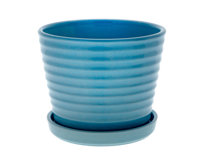 Emobssed Geometric Ceramic Flower Pot - 14cmx11.8cm/5.5"x4.6"