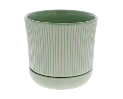 Flower Pot With Attached Saucer - 15.2cmx14cm/6"x 5.5"