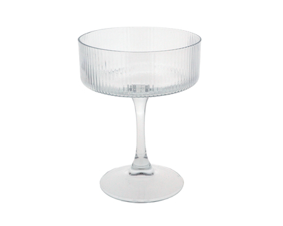 11oz Ribbed Glass Champagne Coupe - 320ml/10.8oz