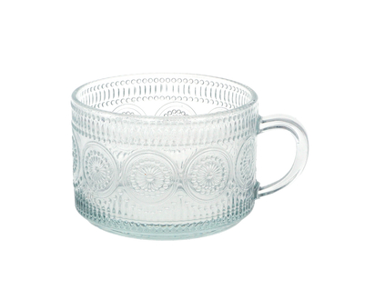 Embossed Glass Mug - 14oz/400ml