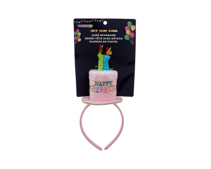 LED Birthday Cake Headband - English