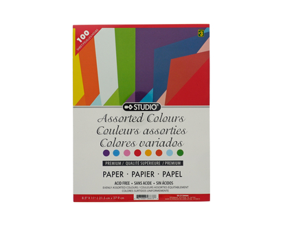 STUDIO 100pk Colored Paper - 100pk/8.5" X 11"