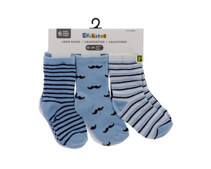 Baby Crew Socks - 6pk,0-6m,6-12m,12-24m
