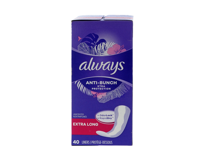ALWAYS Anti-Bunch Xtra Protection Daily - 40ct