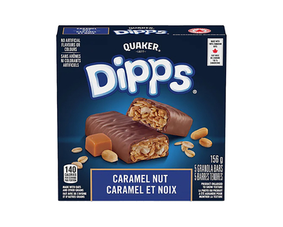 QUAKER 5pk Dipps Caramel Nut Bars - 5pk / 156g