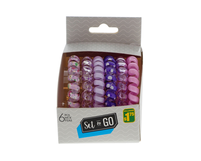 SET TO GO 6pk Coil Elastic Hair Tie - 6pk