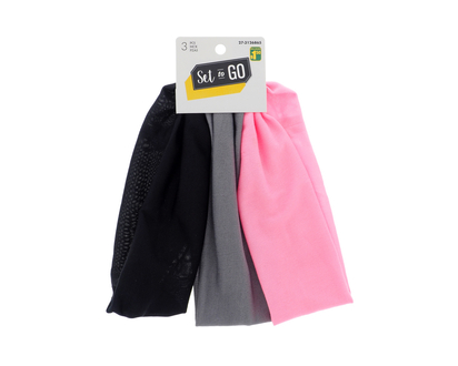 3pk Kids Solid Color Elastic Headband - 3pk