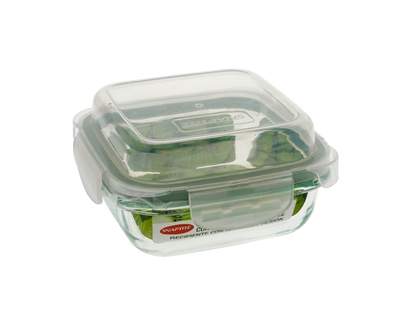 SNAPTITE 300ml Sq Glass Food Container - 300ml /10oz