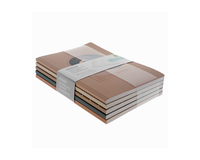 5pk Soft Cover Bound Lined Notebooks - 5pk