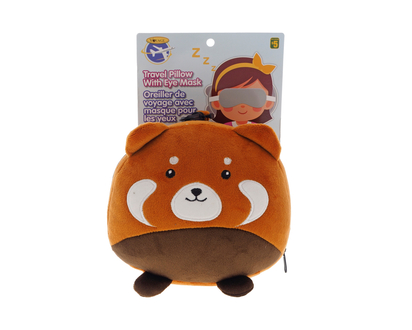 Plush Travel Mask + Neck Pillow Set - 20cmx9cm,17cmx16cmx12cm