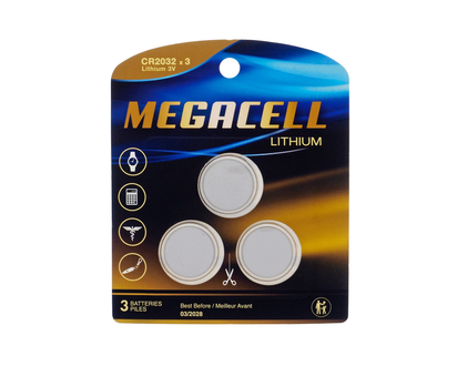 3pk Button Cell Lithium Batteries CR2032 - 3pk