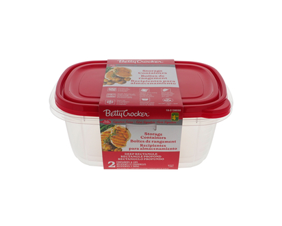 BETTY CROCKER 2pk Containers Lids - 1.94L,8.2cups