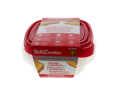BETTY CROCKER Pqt 4 Contenants sandwich - 690ml, 2.9 tasses