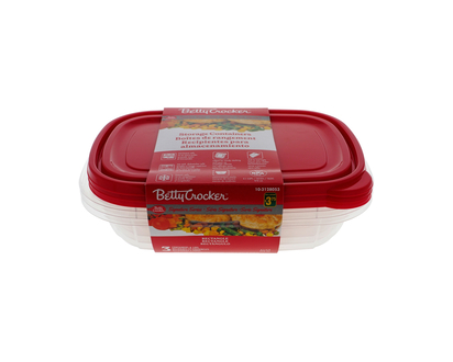 BETTY CROCKER 3pk Containers Lids - 970ml/4.1cup