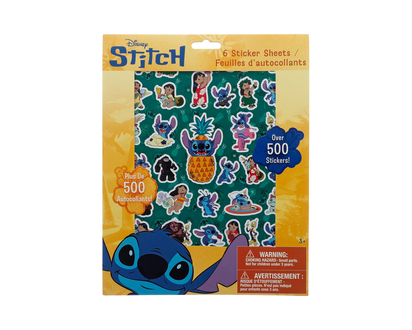 STITCH Sticker Book Over 500 Stickers - 8x10, 6 pages