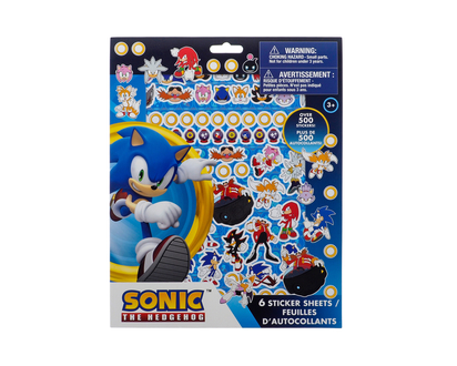 SONIC Over 500 Stickers Book - 8x10, 6 pages