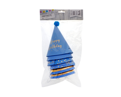 CELEBRATION 6ct Hotstamped Party Hats - 6ct