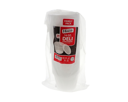 24pk X 16oz Round Plastic Container - 24pk X 16oz