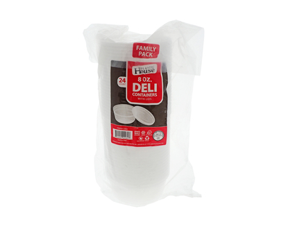 24pk 8oz Round Containers - 11.5cmx5cm