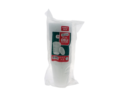 15pk 32oz Round Containers - 11.5cmx14.5cm