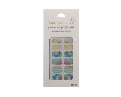 LORI Pqt 14 Autocollants gels ongles - 5.5cmx13.5cm