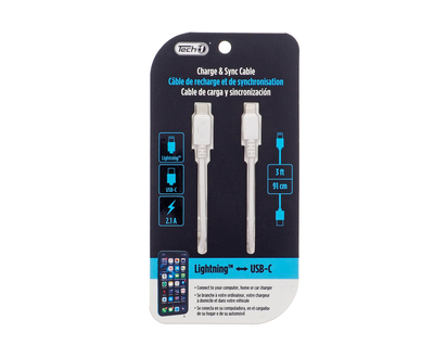 TECH1 10' Lightning Compatible To Usb-c
